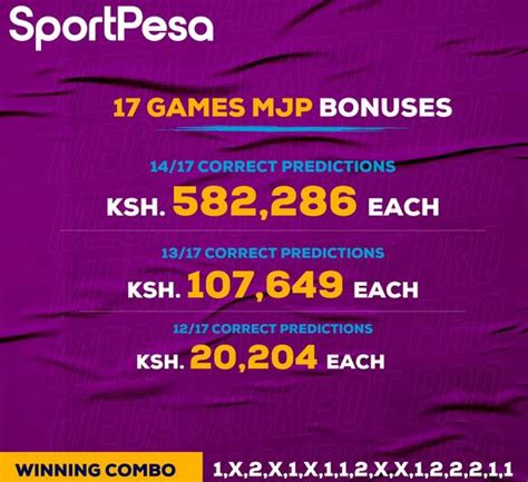 Sportpesa Mega Jackpot result (MJP) and bonuses for 17 games .